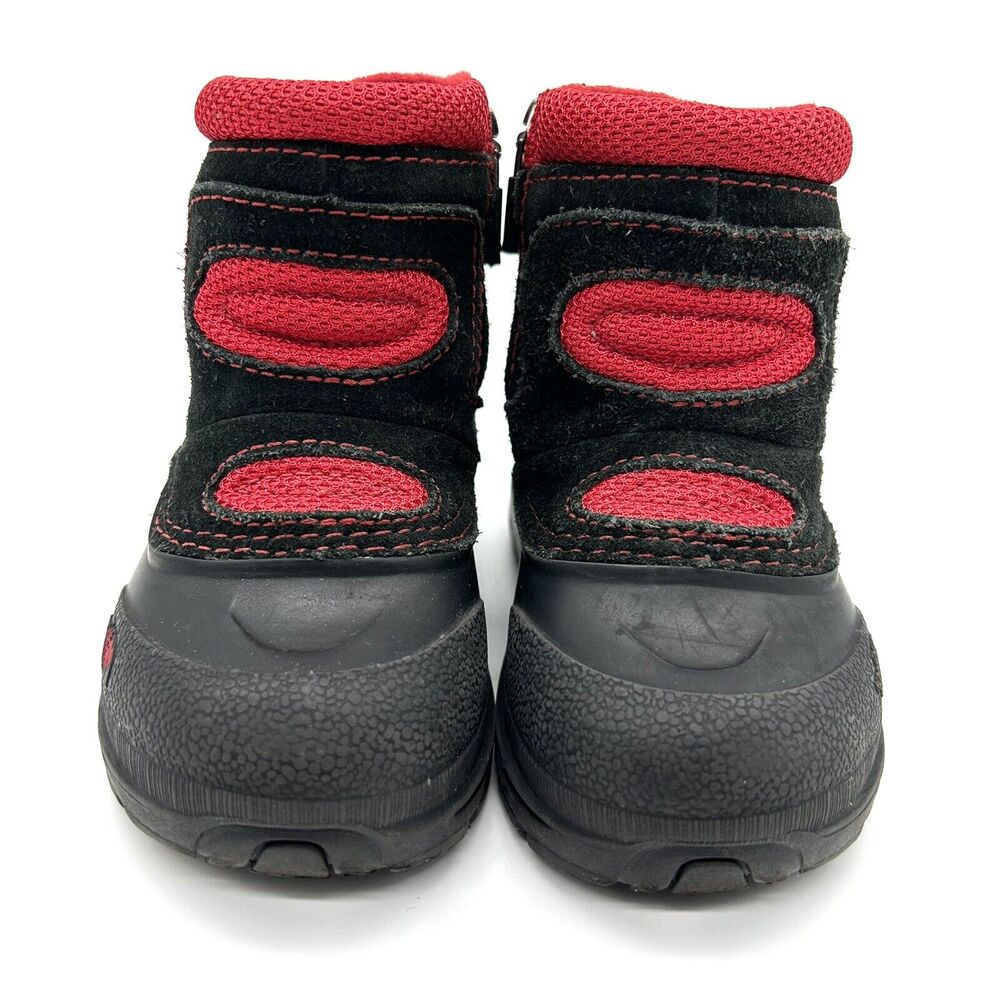 The North Face Kids Black and Red Winter Boots